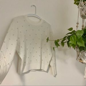 *SOLD* White Sweater With Pearl Details